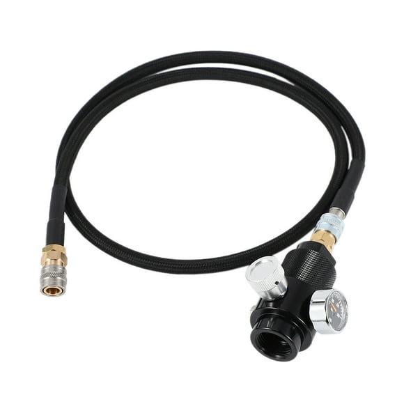 Regulator with 100cm SLP FLEX Remote Hose Line 0-200 Psi to HPA Co2 Tank Cylinder