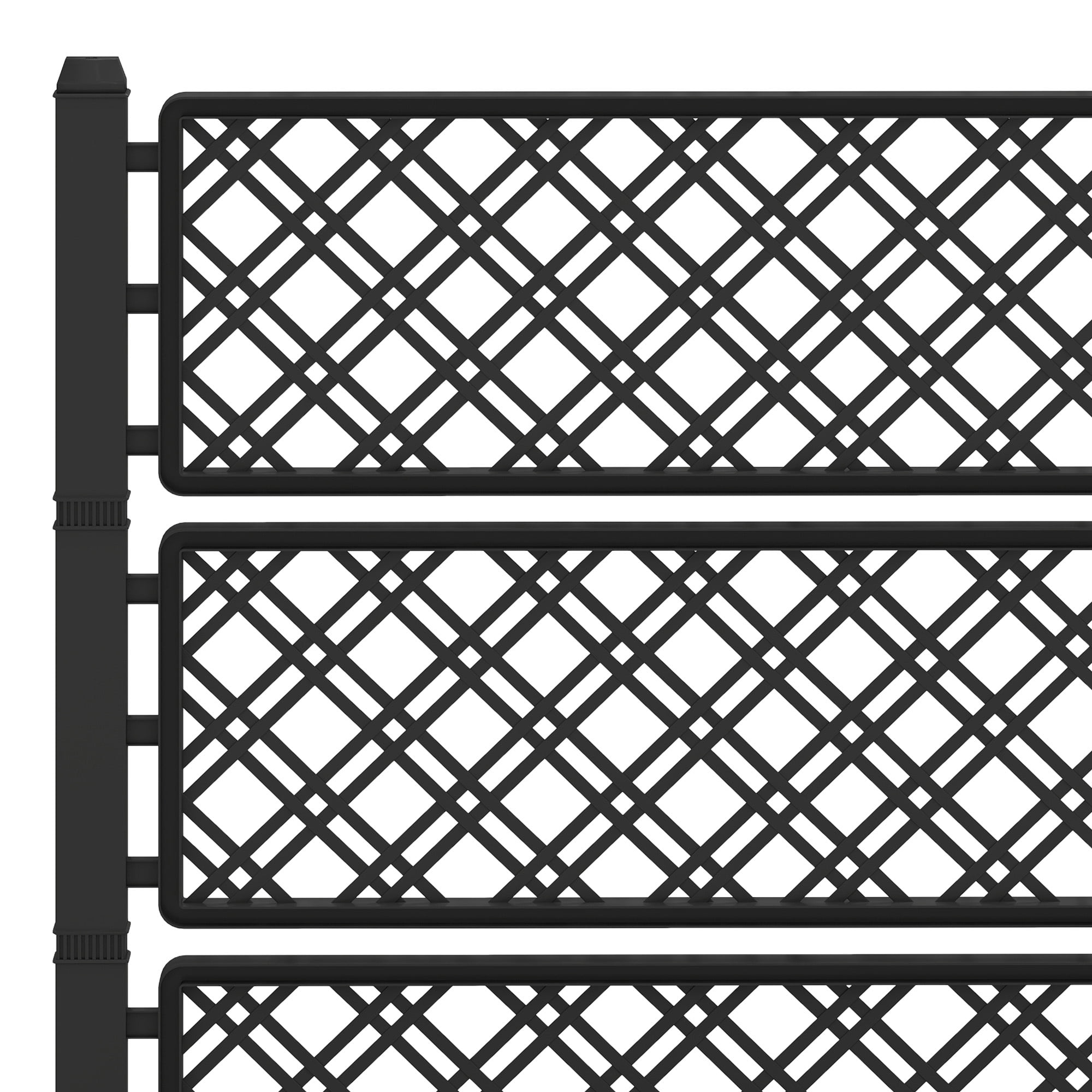 Uforic 3.6 x 1.5 x 5 FT Raised Garden Bed with Trellis, Large Outdoor Planter Box on Wheels for Patio, Black for Climbing Plants Vegetables