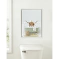 thumbnail image 6 of Kate and Laurel Sylvie Beaded Randall in Cottage Bath Vintage Framed Canvas Wall Art by Amy Peterson, 18x24 White, Modern Cute Animal Bathtub Art for Wall, 6 of 7