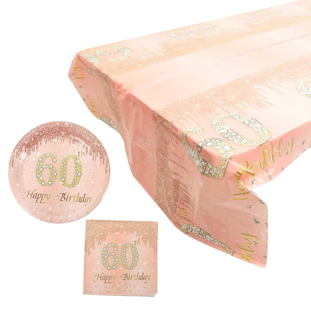1 Set of Glittering Paper Napkins Plates Tablecloth Set Printing Paper Tableware Kit for Party