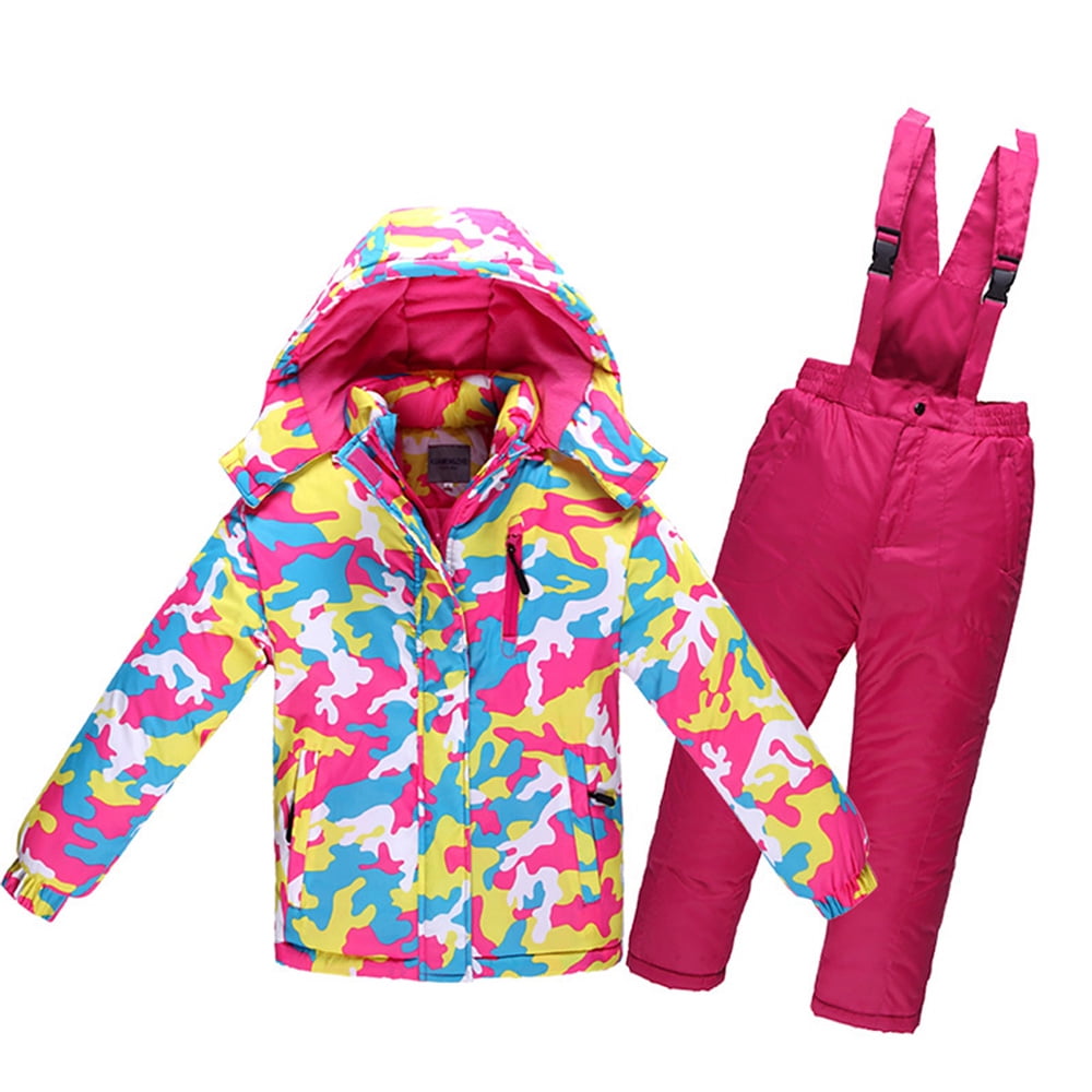 Details about   Kids Children Girls Ski/Snow Suit Set Jacket/Pants Pink Red Size1-10 Waterproof 