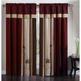 thumbnail image 2 of Chezmoi Collection Vienna 4-Piece Burgundy/Brown Floral Embroidered Window Curtain Set, 2 of 4