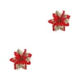 thumbnail image 3 of Injueey Flor de Navidad Decoración artificial Flores grandes Cabezas Granja Ventana Chimenea Fiesta Adornos para árboles de Navidad Vino rojo Vino rojo 2piezas, 3 of 6