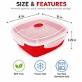 thumbnail image 4 of Dependable Industries Microwave Steamer Grill with Lid Cooks Meats Fish Vegetables Poultry Rice in Minutes BPA Free Vented Freezer and Food Safe, 4 of 8