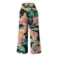 thumbnail image 5 of Roncen Women's Printed High Waist Straight Leg Pants - Loose Fit Elastic Waist Casual Trousers with Pockets, 5 of 5