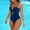 Multicolor, variant on Women's Twist Front Plunge One Piece Swimsuit Push Up Tummy Control High Cut Cheeky Bathing Suit for Beach Pool Vacation Multicolor S