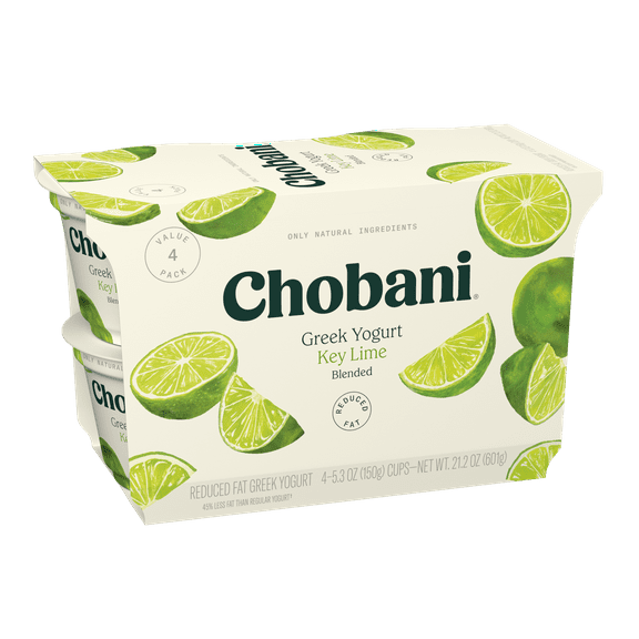 Chobani Low-Fat Greek Yogurt Key Lime Blended 5.3oz 4PK