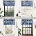 thumbnail image 6 of DriftAway Abigail Geometric Trellis Pattern Window Curtain Valance Rod Pocket 52 Inch by 18 Inch Navy, 6 of 7