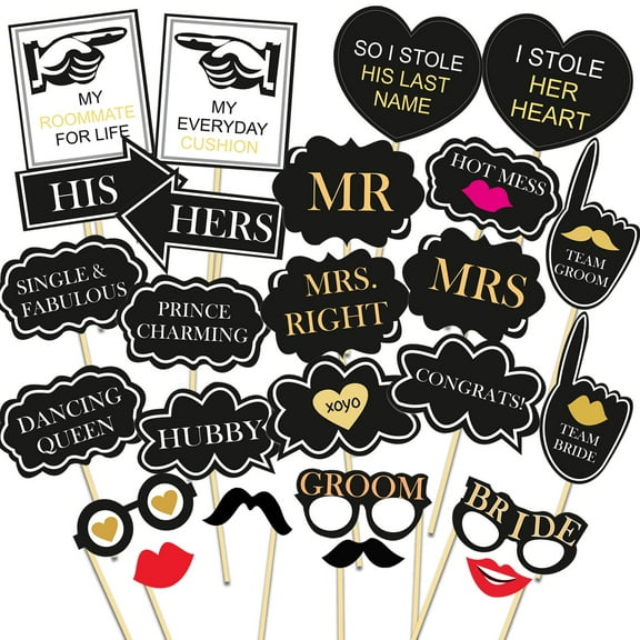 Photobooth Bachelor Photo Props (Multicolour) - Pack of 26