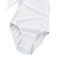 thumbnail image 5 of ZDHoor Little Girls Basic Long Sleeve Ballet Gymnastics Leotard Dance Performance Costume White 3, 5 of 6