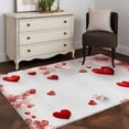 thumbnail image 4 of Valentine's Day Washable Area Rug 3 x 5 ft Romantic Red Pink Love Heart Sweet White Floral, Soft Non Slip Rugs Stain Repellent Indoor Felt Carpet for Living Dining Room Bedroom Home Office, 4 of 9