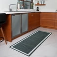 thumbnail image 6 of Playa Rug Machine Washable Area Rug With Non Slip Backing - Stain Resistant - Eco Friendly - Family and Pet Friendly - Everest Geometric Modern Bordered Green&Creme Design 2'2''x6', 6 of 8
