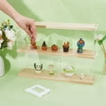 thumbnail image 4 of Vitrina transparente para minifiguras, vitrina acrílica de 2 niveles, estante para exhibición, caja de almacenamiento de madera, 4 of 7