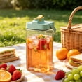 thumbnail image 6 of 3. 5L Large Beverage Dispenser with Spigot, Plastic Iced Tea Juice Container for Fridge, Leak-Proof Cold Water Pitcher with Handle for Party Camping Picnic, 6 of 6