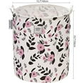 thumbnail image 2 of Sea Team 19.7 x 15.7 Inches Large Sized Folding Cylindric Canvas Fabric Laundry Hamper Storage Basket with Floral Pattern, Pink & Black, 2 of 7