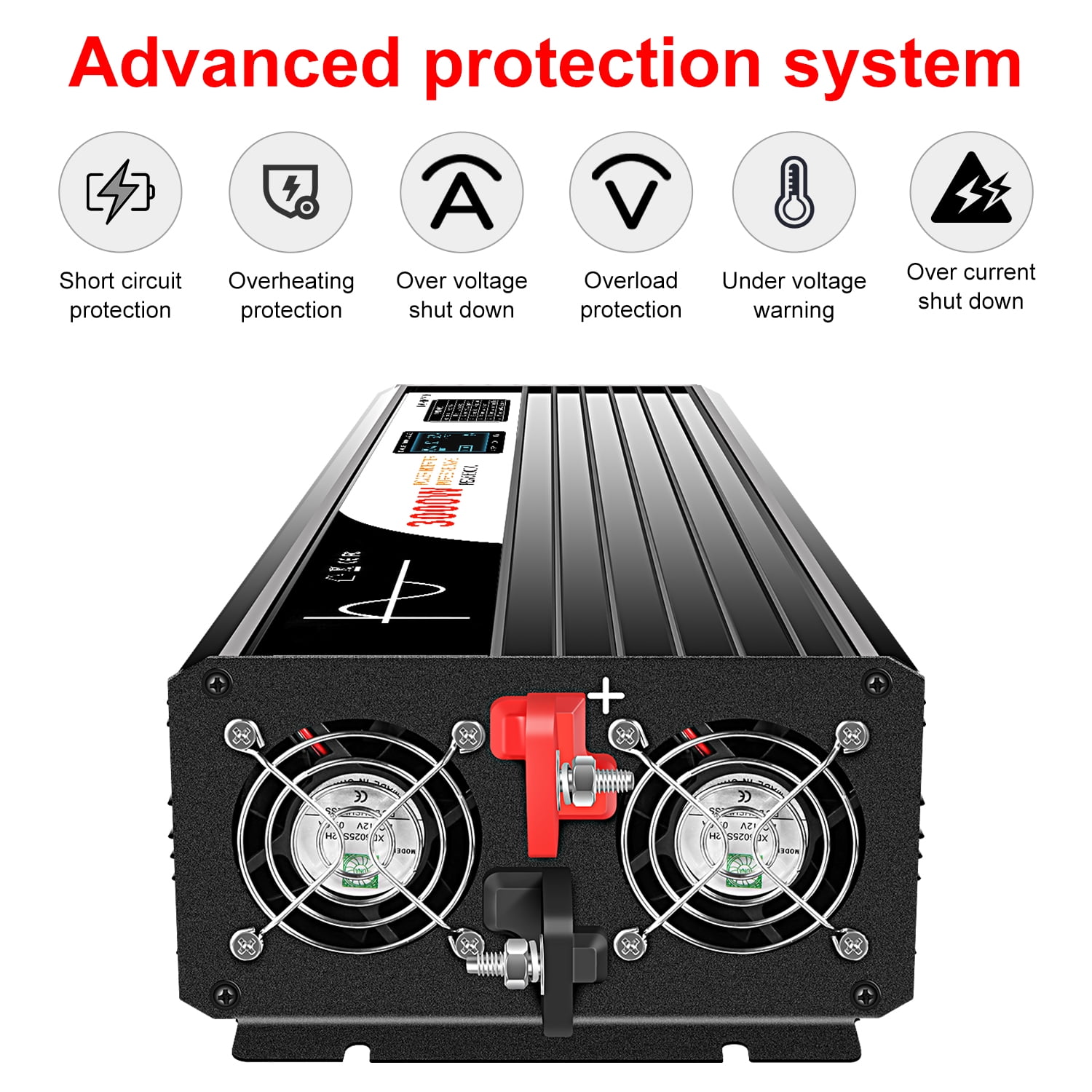 CNSWIPOWER Off Grid Power Inverter 24VDC to 120VAC/110VAC Pure Sine Wave Solar Converter 3000W