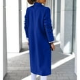 thumbnail image 4 of XFLWAM Trench Coats for Women Oversized Lapel Double Breasted Pea Coat Winter Wool Blend Jacket Trench Coat Long Coat Blue XXXL, 4 of 8