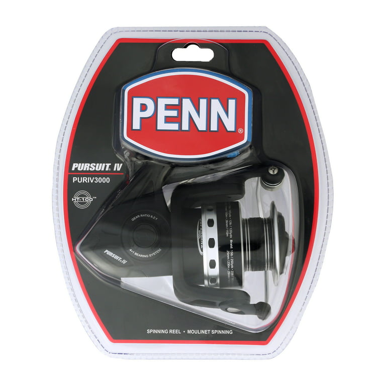  PENN Pursuit IV Spinning, Fishing Reel, Spinning Reels, Sea -  Inshore Fishing, Spin Fishing, Jig, Lure Reel for All-Round Use, Boat,  Kayak, Shore, Unisex, Black Silver, 3000 : Sports & Outdoors