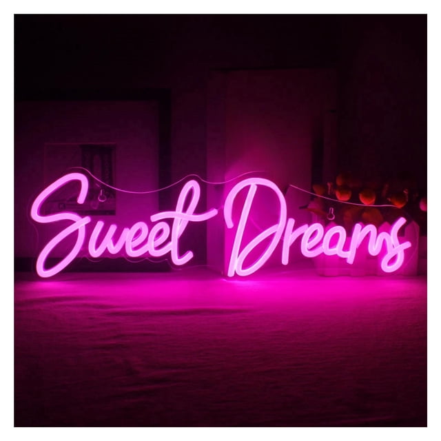 Letrero De Neón Sweet Dreams Para Decoración De Pared, Luz Con Letras, Dormitorio, Habitación, Fiesta De Boda, Bar, Club, Lámpara Iluminada 45cmx15cm