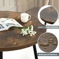 thumbnail image 4 of CERBIOR Round Metal Tray End Table, Anti-Rust and Waterproof Sofa Side Table for Living Room Bedroom Balcony, Brown Rustic Wood Top, 4 of 10