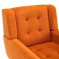 thumbnail image 5 of Velvet Living Room Accent Chairs, Modern Upholstered Armchair, Ergonomics Reading Side Chair with Black Wooden Legs for Bedroom Office Balcony Study, Orange, 5 of 7