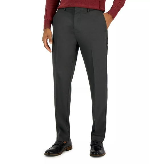 Perry Ellis Portfolio Mens Modern fit Dress Pants 34 / 34 Charcoal Grey Solid