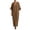 Brown, variant on Women's V Neck Batwing Sleeve Maxi Dress Side Buttons Loose Fit Casual Summer Linen Blend Caftan Dress
