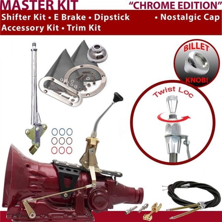 American Shifter PG Shifter Kit Chrome 8 in. E Brake Cable Trim Kit Dipstick for EE463
