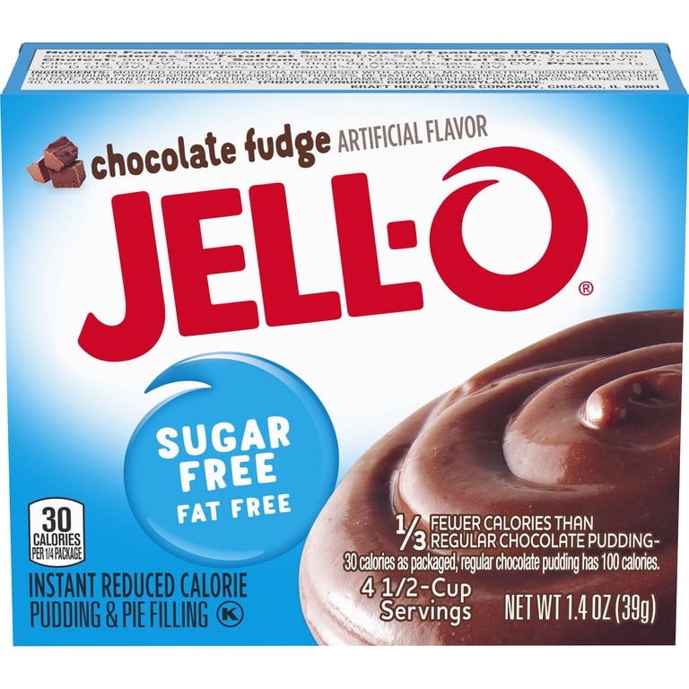 Jell-O, Pudding Mix, 1.4 oz Box Pack of 4, Chocolate Fudge