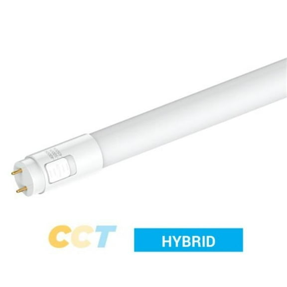 Portor PT-T8-4FAB-18W-3CCT 4 ft. 4000K-5000K-6500K LED T8 Hybrid Type A-B Tube Light with CCT Selector, Pack of 25