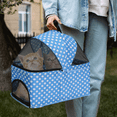 thumbnail image 4 of MoNiBloom 4 Wheel Foldable Dog Pet Stroller with Cup Holder, Sky Blue with White Polka Dots, 4 of 13