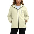 thumbnail image 5 of Vmvidoty Women's Solid Color Long Sleeve Hooded Jacket Water-Repellent Windproof With Pockets And Zipper Closure Casual Everyday Wear Khaki S, 5 of 9