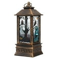 thumbnail image 1 of Generic Medium Bronze Halloween LED Lantern with Spooky Witch Design, Battery-Operated Decorative Light for Parties, Gardens, and Haunted Houses, 1 of 7