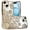 Flower Gold, variant on For Apple iPhone 16 Plus (6.7") Luxury Floral Design Sparkle Glitter Diamond Crystal Rhinestone Shimmer Bling Plating Thick TPU Hard PC Cover, XPM Phone Case [Flower Silver]