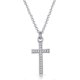 thumbnail image 4 of Silver-plated pav cross necklace with zirconia crystals, 4 of 4