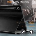 thumbnail image 3 of czcpp-Case pour Samsung Galaxy Tab S9 11 Pouces avec Support pour S Pen, Étui de Protection en Cuir PU avec Poche et Sangles, Réveil/sommeil Automatique, Visualisation Multi-Angle (Noir Graphite), 3 of 4