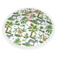 thumbnail image 2 of Christmas Tree Skirt, zebra Giraffe Tropical palm tree Christmas Tree Decorations Indoor, Tree Skirts Mat With Tassel Trim for Halloween New Year Holiday Christmas Party Decor 30 Inches, 2 of 7