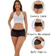 thumbnail image 4 of FINETOO Lace Underwear For Women Boy Shorts Cheeky Breathable Panties Invisible Embroidery Floral Briefs S-XL 6 Pack, 4 of 5