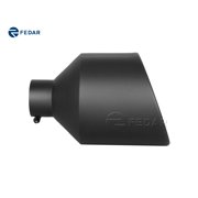 Fedar Inlet 4 Outlet 10 inch Long 15 Rolled End Angle Cut Truck Exhaust Tip Tail Pipe