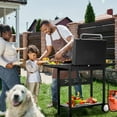 thumbnail image 4 of GVN 3-Burner Flat Top Gas Griddle Cooking Station with Ceramic Coated Cast Iron Pan, 30,000 BTU Propane Fuelled Griddle Station with Side Shelves & Spice Rack, 4 of 13
