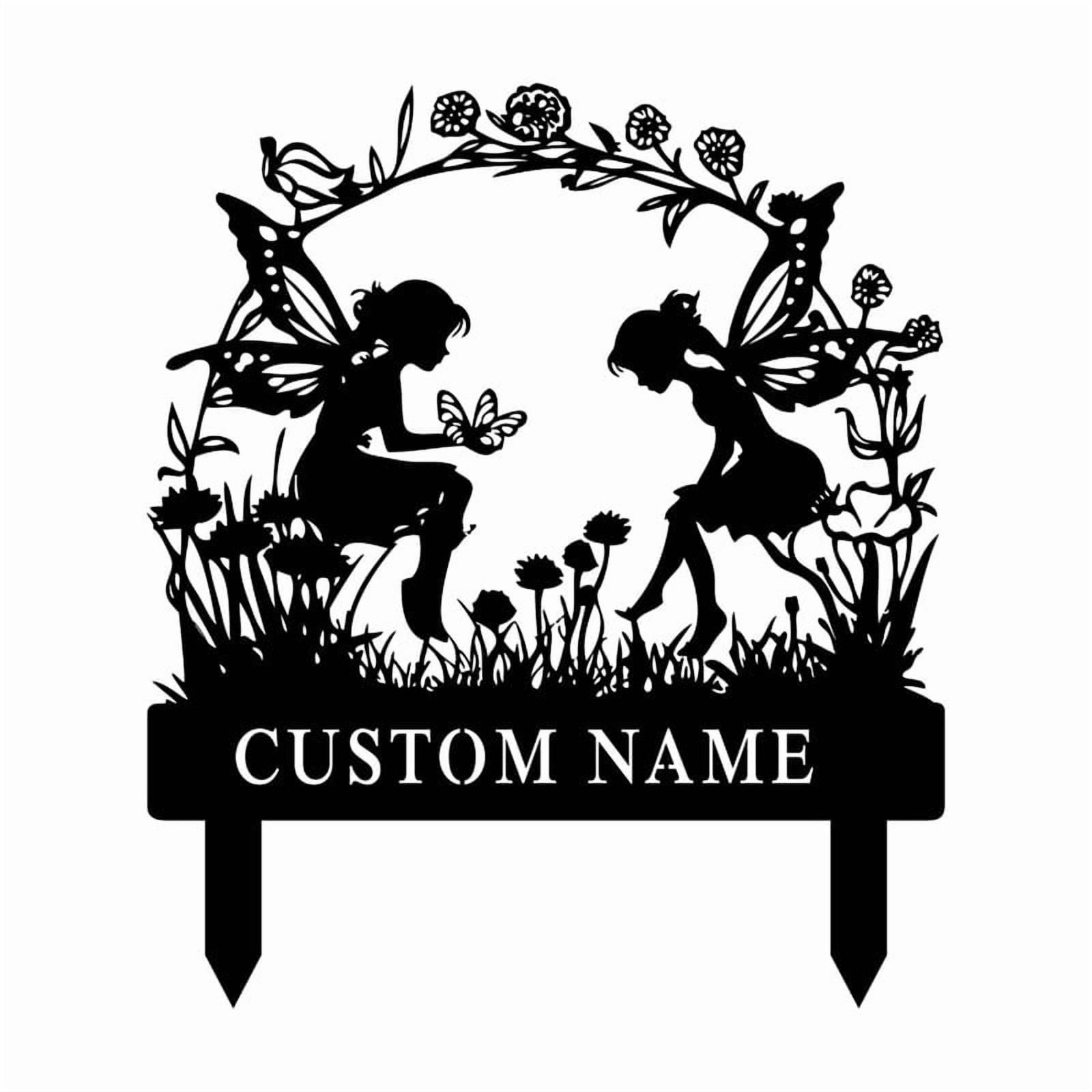 Personalized Garden Statue Stake Metal Sign | Custom Name Address Number Yard Sign Lawn Patio Decorative Outdoor Plaque Housewarming Gift