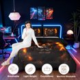 thumbnail image 4 of Manfei Woodland Lion King Size Comforter Sets, Fire Animal Print Comforters King Size, Dark Brown, Black Reversible, 3pcs, 1 Comforter and 2 Pillowcases, 4 of 7