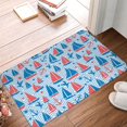 thumbnail image 4 of Rateoe Sailboats On A Waves Pattern Flannel Door Mat Indoor Outdoor Entrance, Waterproof All-Weather Doormat,Fade Resistant, Low Profile Entryway Mat 16x24in, 4 of 7