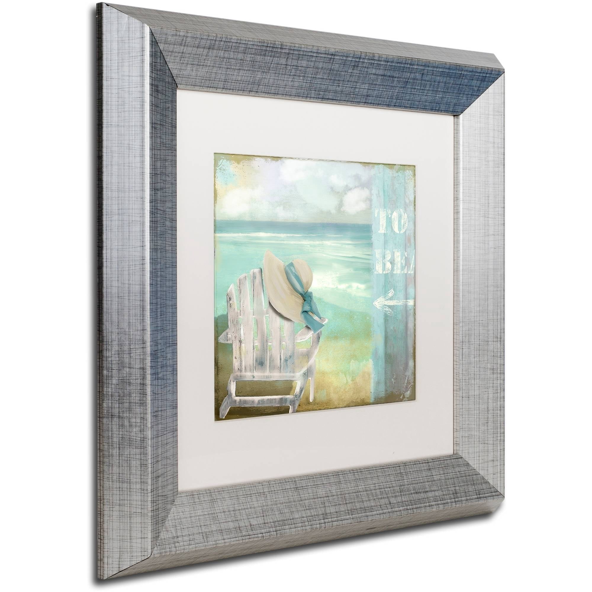 Trademark Fine Art "By the Sea I" Canvas Art by Color Bakery White Matte, Silver Frame