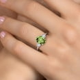 thumbnail image 4 of Gem Stone King 3.30 Ct Oval Green Peridot White Created Sapphire 925 Sterling Silver Ring, 4 of 6