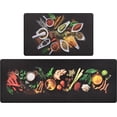 thumbnail image 4 of Spice Kitchen Mats for Floor, Black Anti Fatigue Cushioned Kitchen Rug Set of 2 Non Slip Waterproof Kitchen Mats Washable for Kitchen Sink Laundry 18x30+18x48 in, 4 of 6
