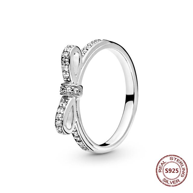 925 Silver Stackable Vintage Leaf Ring For Women Crystal S925 Bowknot Rings Original Finger Rings Anniversary Retro Jewelry YFPTR030 7