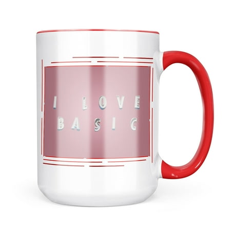

Neonblond I Love Basic Simple Design White Purple Mug gift for Coffee Tea lovers