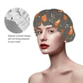 thumbnail image 2 of Kdxio cute fall fox leaf Print Shower Cap for Women,Elastic and Reusable,Double Waterproof Layers Bathing Hat, 2 of 6