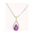 thumbnail image 2 of Amethyst Teardrop Diamond Necklace Pear Amethyst Pendant February Birthstone,, 2 of 4